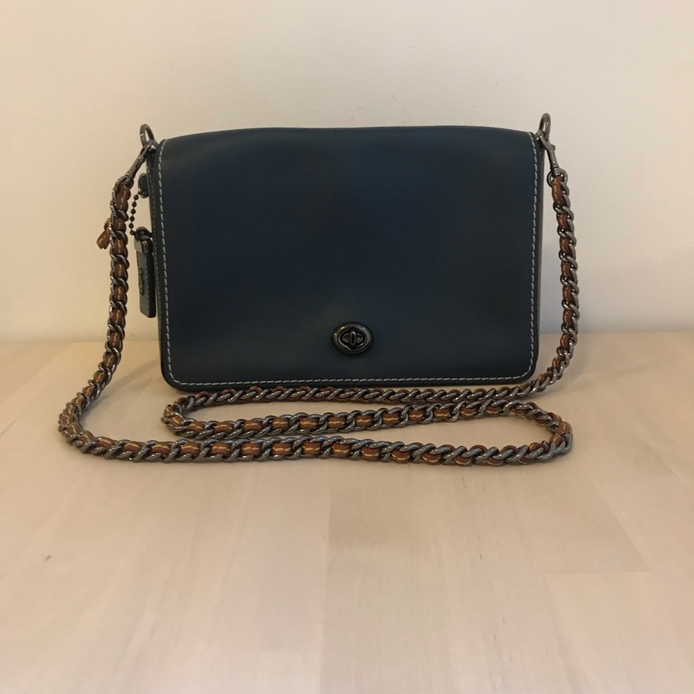 Coach 1941 Dinky 24 Bag in Burnishe "Dark Denim" size Large - Like New Condition
